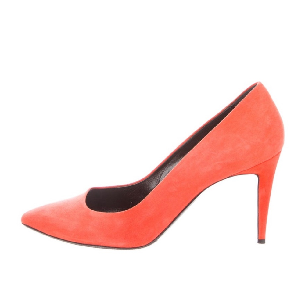 Pierre Hardy orange suede pointed toe pumps in EUC